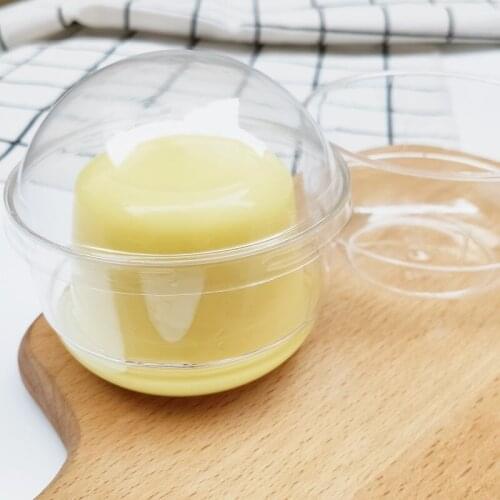 50pcs High quality tranparent disposable hard plastic cups cute creative U shape ice cream jelly cake dessert cup with lid