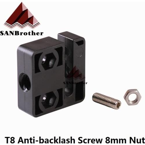 3D Printer Accessories T Openbuilds Type Anti-backlash Nut Block T8 Screw 8mm Screw Pitch 2mm POM Material Top Quality