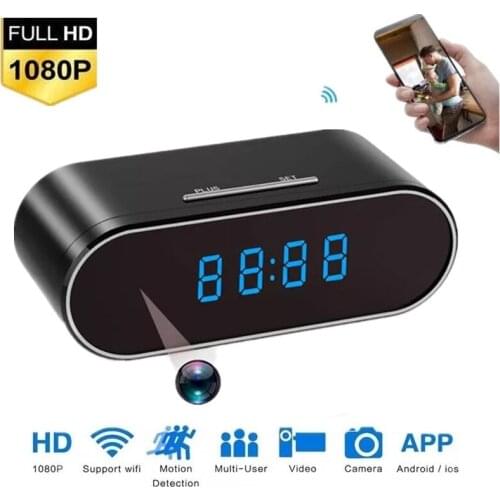 1080P Wireless Mini Camera Wifi Secret Clock Time Alarm With Night Vision Motion Detect Sensor Remote Monitor Micro Home Camera