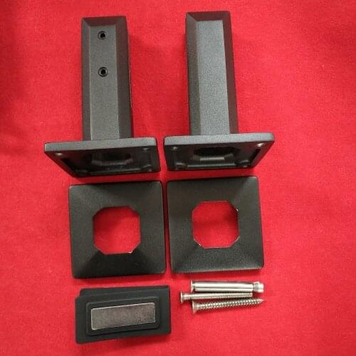 Frameless Balcony Glass Pool Fencing Light Type Black Finish Deck Railing Glass Spigot