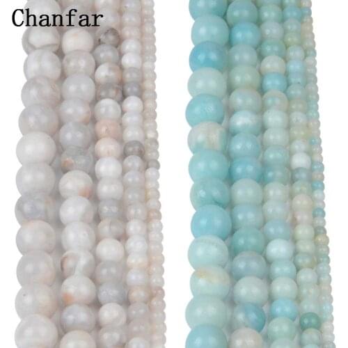 Crazy White Single Color Amazonite Beads Women Jewelry DIY Fashion Making Beads 4 6 8 10 12mm