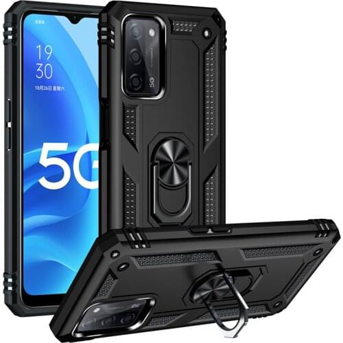 With Finger Ring Anti-scratch Anti-knock PC+ TPU Case for OPPO Realme C21 F19 Pro A15 A55 5G A72 A54 A74 A93 A92 Reno5 F Shell