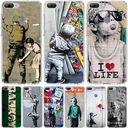 Banksy Graffiti War Peace Phone Case for Huawei Honor 10 9 Lite Y9 Y5 Y6 Y7 2019 8X 8A 8S 7A 7X 10i 20i Pro V30 Art Coque Capa