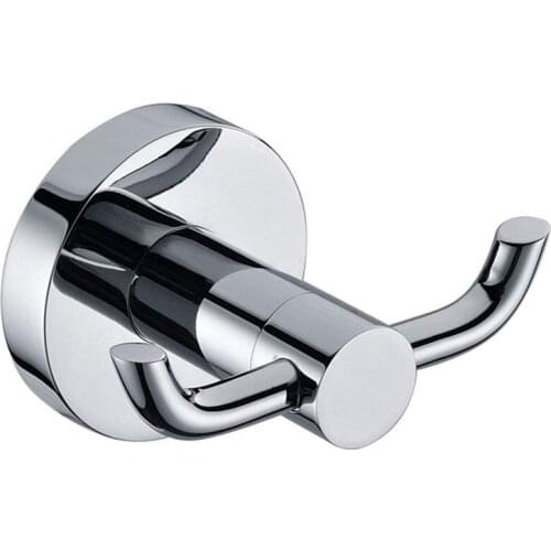 Stainless Steel Towel Holder Bathroom Robe 2 Hook Hat Clothes Wall Door Hanger,5cmx6cmx8cm
