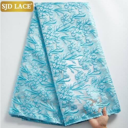 SJD LACE African Lace Fabric Brocade Tissue High Quality French Mesh Lace Fabric Embroidery Jacquard Lace For Wedding Sew A2285