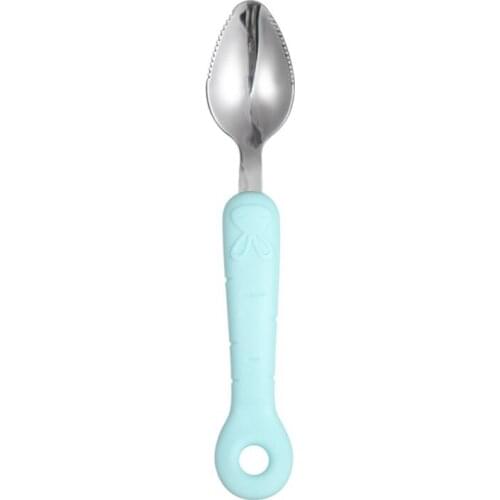 Baby Food Supplement Scraping Fruit Puree Spoon Rabbit 304 Stainless Steel Infant Children Feeding Utensils Kids Dinnerwear