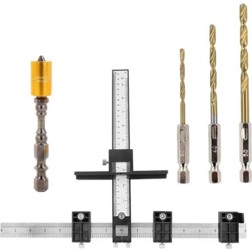 Handle Locator Set Positioning Drill Bit Kit Woodworking Tools Drill Bit Hole Punch Jig Tool Center Guide Set #W0