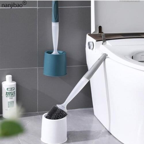 Nanjibao Wall-Mounted Silicone Toilet Brush No Dead Corners Bathroom Toilet Brush Toilet Artifact Soft Brush Household Items