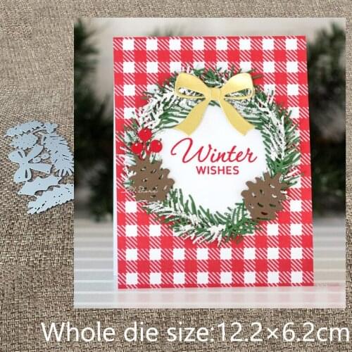 New Design Craft Metal stencil mold Cutting Dies Holly and Pine decoration scrapbook die cuts Album Paper Card Craft Embossing