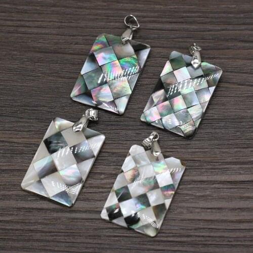 New Style Natural Shell Pendant Rectangle Abalone For DIY Jewelry Making Necklace Bracelet Anklet Earrings Accessory