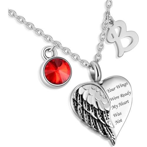Stainless Steel Your wings were ready my heart was not cremation necklace memorial ashes urn fashion jewelry keepsake pendant