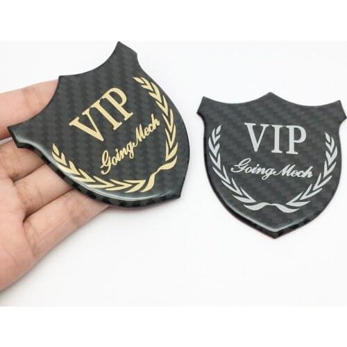 ANTINIYA 3D VIP logo Carbon Fiber Car Door Window Chrome Emblem Badge Body Decal For Benz Kia Toyota Hyundai bmw Decoration