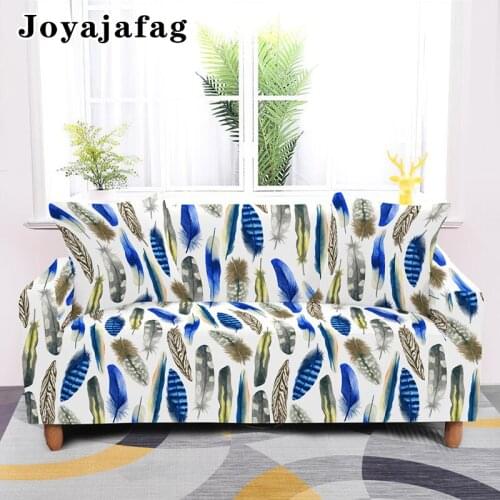 Psychedelic Feather Sofa Cover For Living Room Elastic All-Inclusive L Shape Couch Covering 1/2/3/4 Seaters Washable Slipcover
