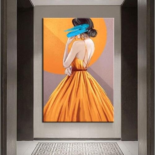 100% Handpaited Modern Beautiful People Abstract Home Decoration Painting Wall Art Wall Pictures Frameless For Living Room