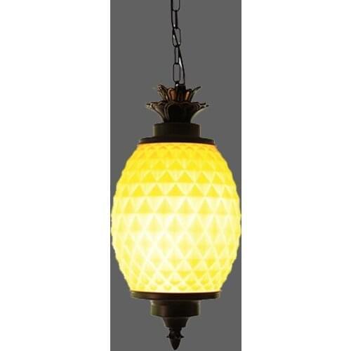 Pineapple Shape Glass Chandeliers Ball Outdoor Pendant Lamp Balcony Grape Waterproof Aluminum E27 Bulb Garden Hanging Lamp Loft