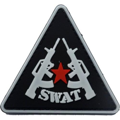 Triangle twin-gun Velcro PVC armband badge backpack sticker morale badge customizable