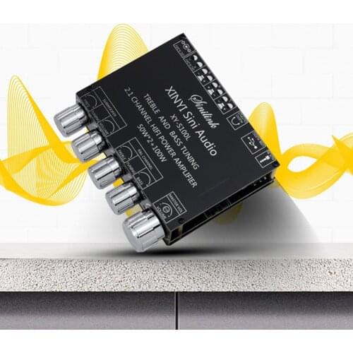 XY-S100L 2x50W + 100W HIFI Digital Power Subwoofer Bluetooth-compatible 5.0 2.1 Channel Audio Stereo Equalizer Bass Amplifier
