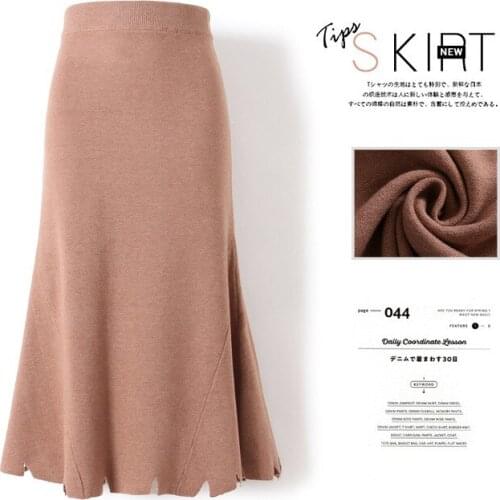 2020 High Waist Knitted Winter A-Line Thick Bodycon Chic Women Autumn Black Skirt Faldas Jupe Femme Saia