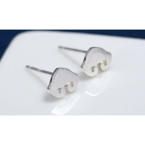 925 Sterling Sliver Stud Earrings For Women Brushed Long Life Lock Earring Earings Fashion Jewelry Silver 925 Jewelry For Girls