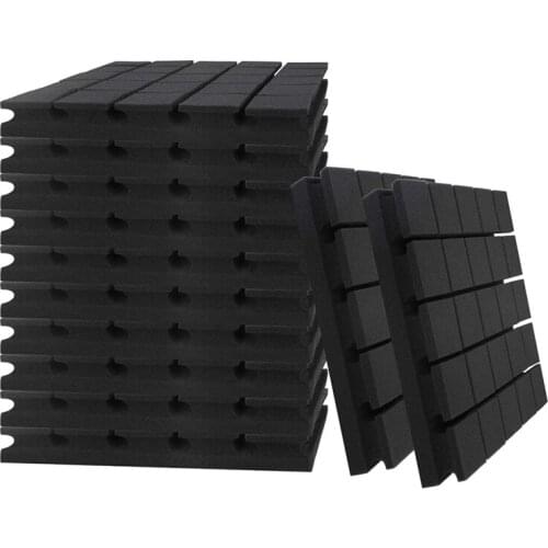 12 Pcs Sound-Absorbing Foam Board,Studio Wedge-Shaped Brick, Sound Insulation Board Wedge-Shaped Board, 25 Square Design Retail