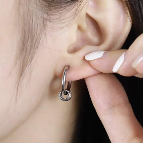 1PCS Mens Vintage Hip Stainless Steel Clip Earrings for Women Jewelry Goth Party Gifts Aretes De Mujer Modernos Punk Earrings