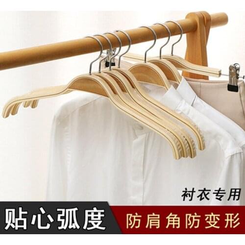 10pcs/lot Lightweight Non Slip Wooden Hangers Wood Hanger with Soft Stripes for Camisole Dress Sweater (30pcs or more can logo)