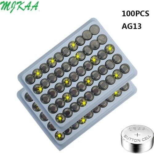 100PCS AG13 LR44 357A S76E G13 LR1154 Button Coin Cell Battery Batteries 1.55V Alkaline 22