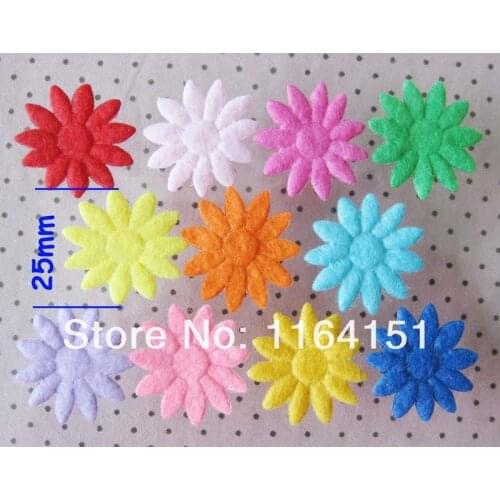150pcs/pack mix color Newly Non-woven 25mm Flower felt patch applique kids accessories /decoration/Craft/sewing Scrapbooking