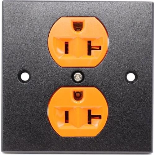 1x US AC Orange Power Receptacle Wall Outlet Red Copper Socket HIFI Duplex Plate