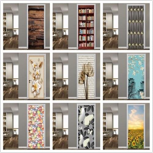 3D DIY Waterproof Wallpaper For Door Creative Home Design Decor Renovation Living Room Bedroom Removable Self Adhesive Art Mural