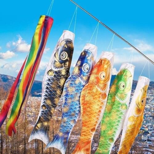 50/70/110cm Colorful Japanese Carp Windsock Streamer Fish Flag Kite Home Party Decoration Koinobori Gift Cartoon Carp Streamer