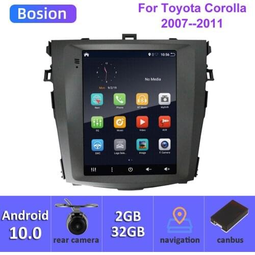 9.7inch Car Radio For Toyota Corolla Android 10 Stereo GPS Navi Fit 10 E140 E150 2006-2013 Bluetooth 5.0 SWC Mirror Link Camera