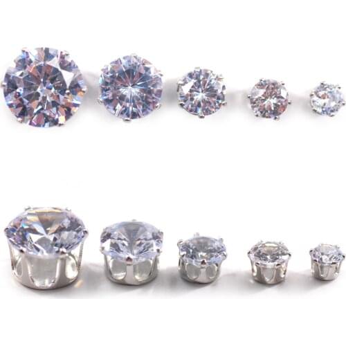 Zircon Accessories The Shape Of Round Square Star Crystal Clear Cubic Zirconia 3D Clothing Decoration For Woman
