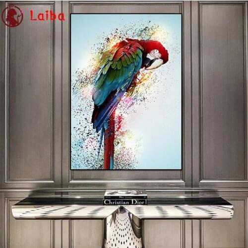 Diamond Painting Abstract art, painted parrot Cross Stitch Diamond Mosaic Picture Of Embroidery crystal Beaded Handicraft