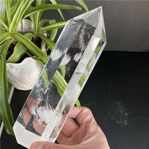 Big size Smelting stone white clear quartz stones and crystals obelisk wand pointhealing home&office decor provide energy