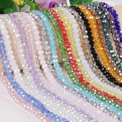 6mm 95pcs Faceted Roundell Beads Austria Crystal Glass Loose Spacer Beads for DIY Earrings Bracelet Necklace Jewelry Making