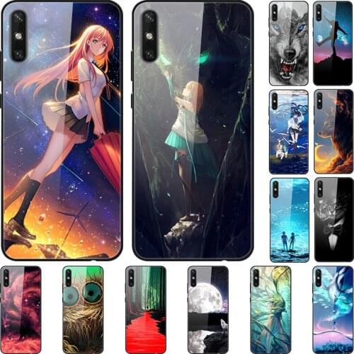 Case For Huawei Changxiang 10E Back Phone Cover Black Silicone Bumper With Tempered Glass Series 3