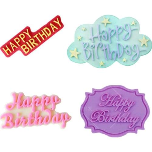 DIY Happy Birthday Silicone Mold Fondant Cake Decorating Tools Sugar Paste Candy Chocolate Molds