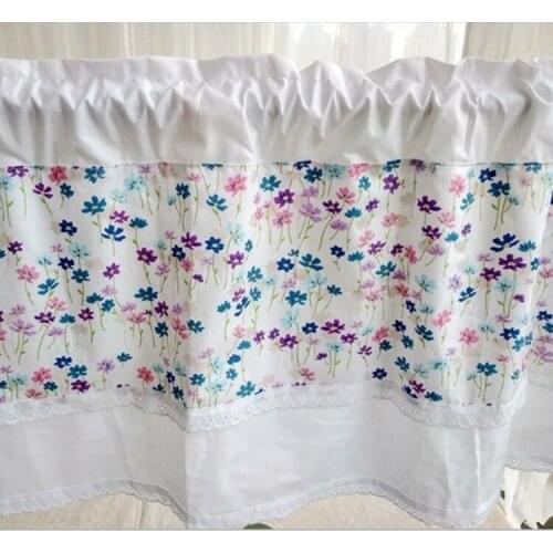 Elegant white double fabric short curtain. Printed sunshade half curtain. Decorate the cabinet curtains. Coffee curtain