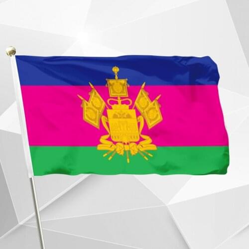 Russia Krasnodar Krai Flag 90x150cm 3x5ft 120g 100D Free Shipping 60X90 21X14CM Banner