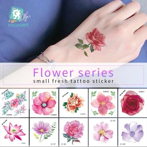 Individuality Flower Design Body Art Water Transfer Waterproof Temporary Tattoo Stickers For Women Fake Tattoos