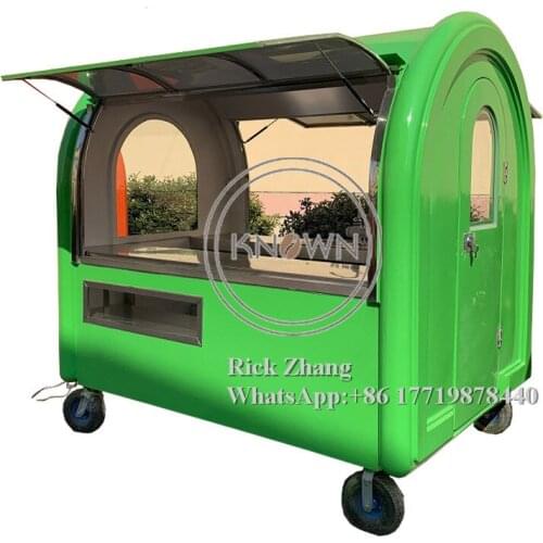 KN-220E mobile street food carts/trailer/ ice cream truck/snack food carts with 4 tires and small display opening