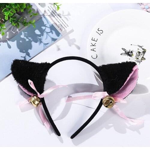 3 Colors Beautiful Masquerade Halloween Cat Ears Cosplay Cat Ear Anime Party Costume Bow Tie Bell Headwear Headband Anime