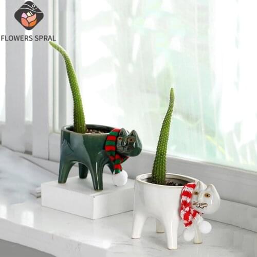 Creative Home Gardening Plant Potted Ceramic Flower Pot Decoration Cartoon Animal Balcony Decoration Succulent Flower Pot