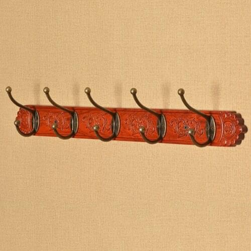 Antique Solid Wood Clothes Hook Chinese Style Row Hook Wall Hanger Coat Hook Retro Clothes Hook Clothes Hook Clothes Hook