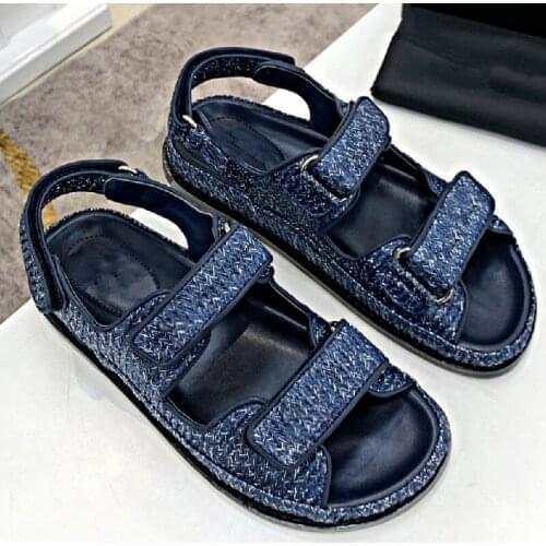 Hook-loop Flat Sandals Woman Summer Casual Beach Outdoor Shoes Women Fashion Luxury Sandalias New Mujer 2021 Woman Shoes Flat