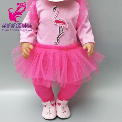 Doll pink dress For 43cm baby Dolls tutu dress for 18" girl doll wear princess dress toys clothes