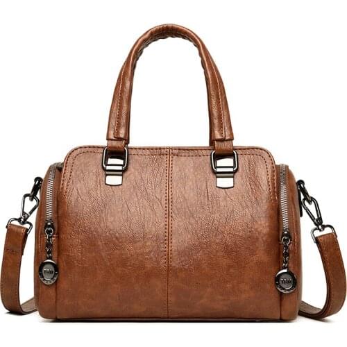 Annmouler Fashion Women Handbag High Quality Tote Bag Vintage Shoulder Bag Solid Color Crossbody Bag Female Big Purses