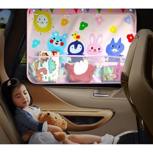 Cartoon curtains for cars Cover Sun Blocking Auto car Curtain Side Blocking Tensile Sunshade Curtains for Children top 70*50cm