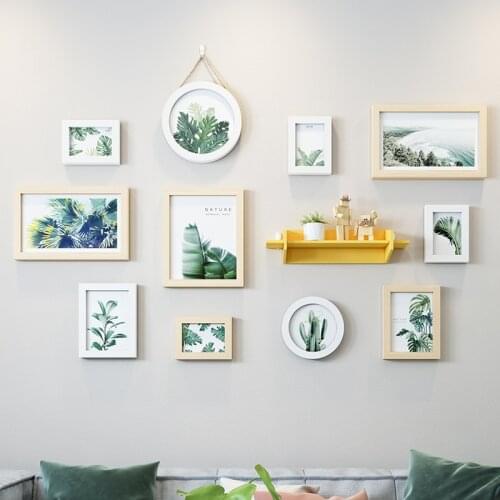 New Rectangle Round Photo Frame Abstract Wall Mural Diy Home Decor Painting Picture Frames Sofa Background Hang Art Frame Set L